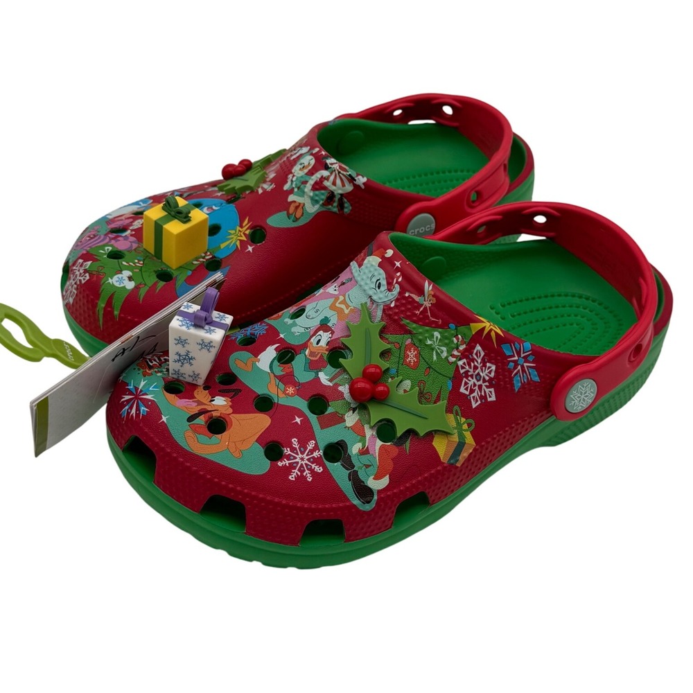 Disney Parks‎ Crocs Classic Xmas Holiday Clogs Size 7 Women's Shoes - Picture 5 of 8